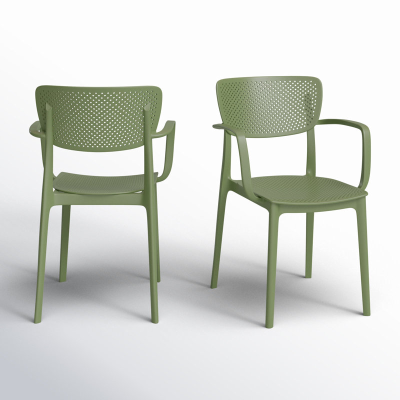 Chaise d'appoint empilable pour patio Farrah, Vert olive