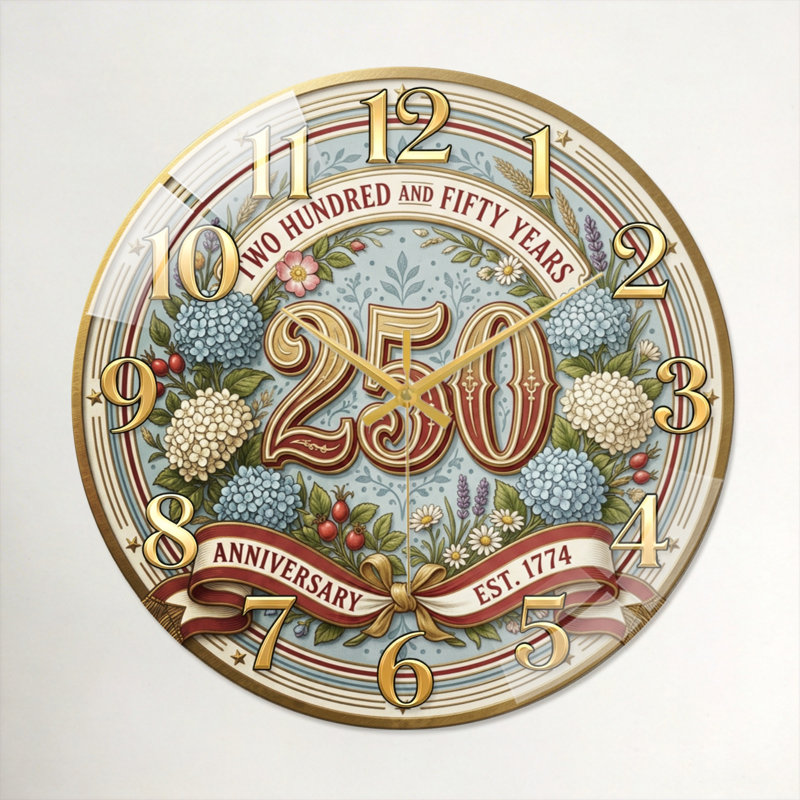 Horloge murale florale, 60 x 60 cm (23,6 x 23,6 pouces)