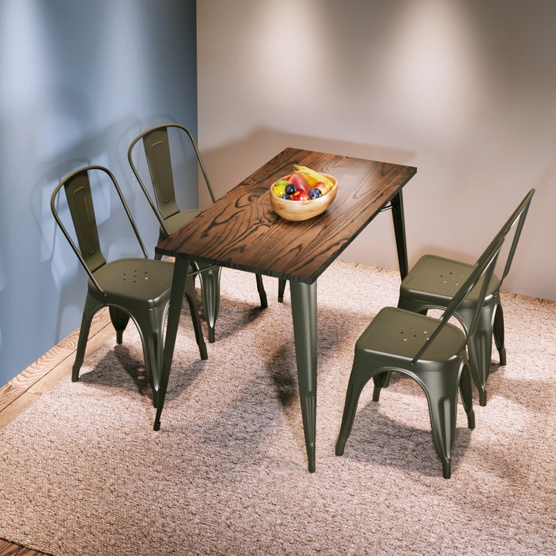 Chaise d’appoint empilable à dossier en lattes de fer Northgate