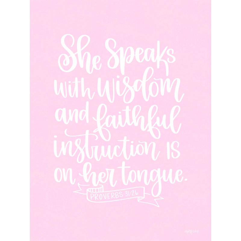 Elle parle avec sagesse - impression sur toile tendue, H 16 po x l 12 po