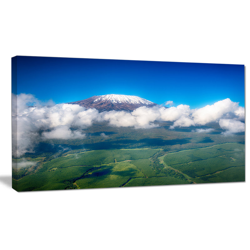 « satellite view of mount kilimanjaro », reproduction de photo sur toile tendue, H 16 po x l 32 po x P 1 po