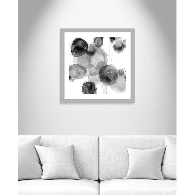 Gouttelettes - peinture encadrée, Expresso sombre, H 17,5 po x l 17,5 po x P 2 po