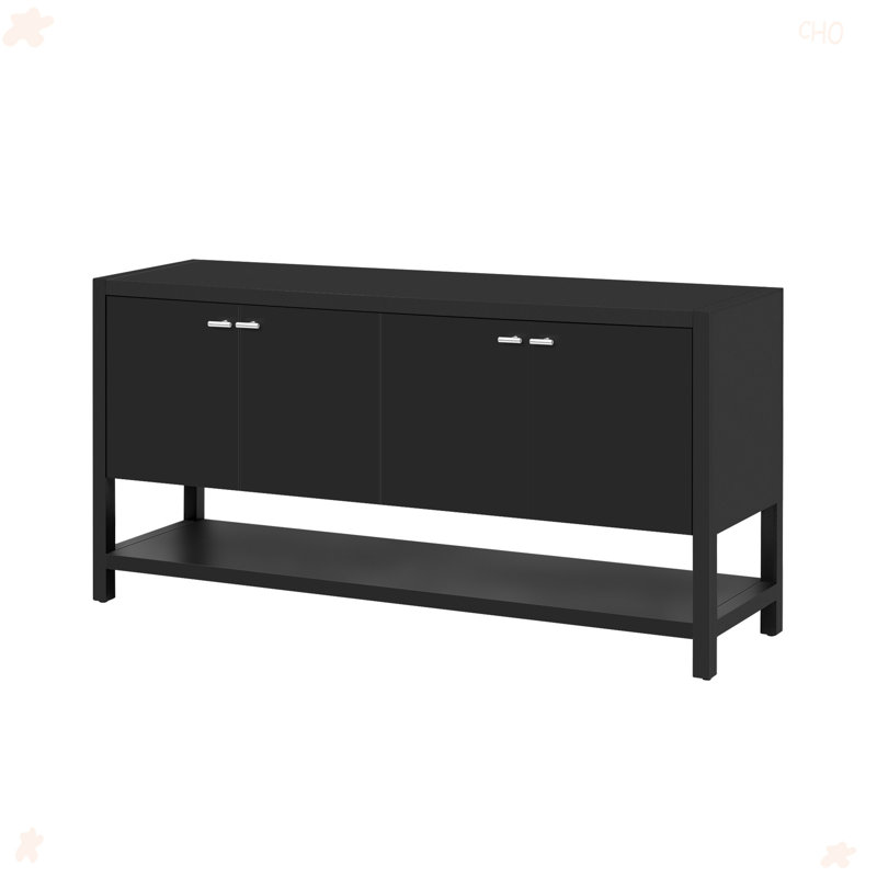 Functional Entryway Console Table With Ample Storage For Study,Entrance, Black
