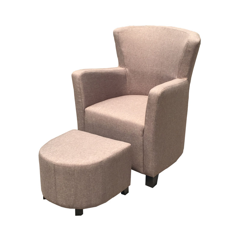 Fauteuil club avec repose-pieds Zsohar, marron