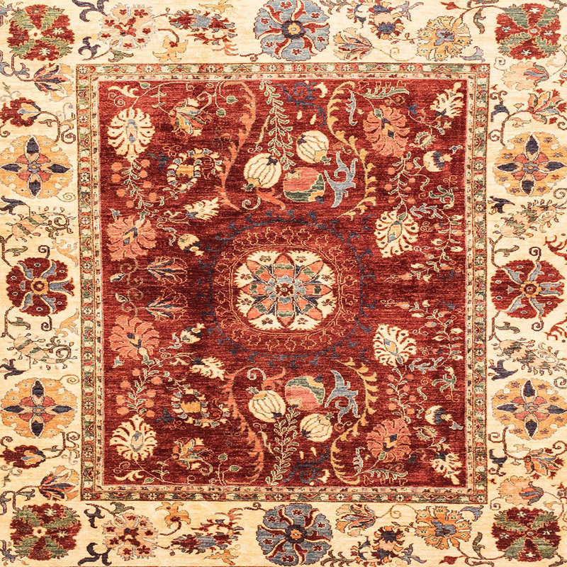 Abstract Indoor Rug, Square 6'