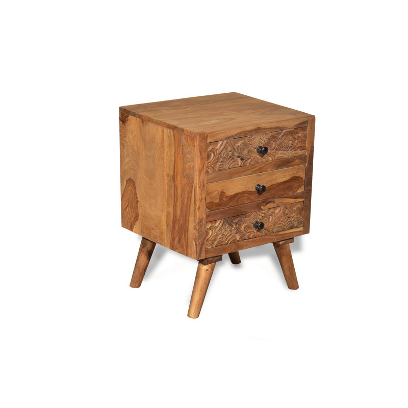 Petronela 45cm W Solid Wood Bedside Table