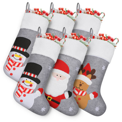 Bas de Noël non tissé avec motif de rennes du père Noël bonhomme de neige pour escalier