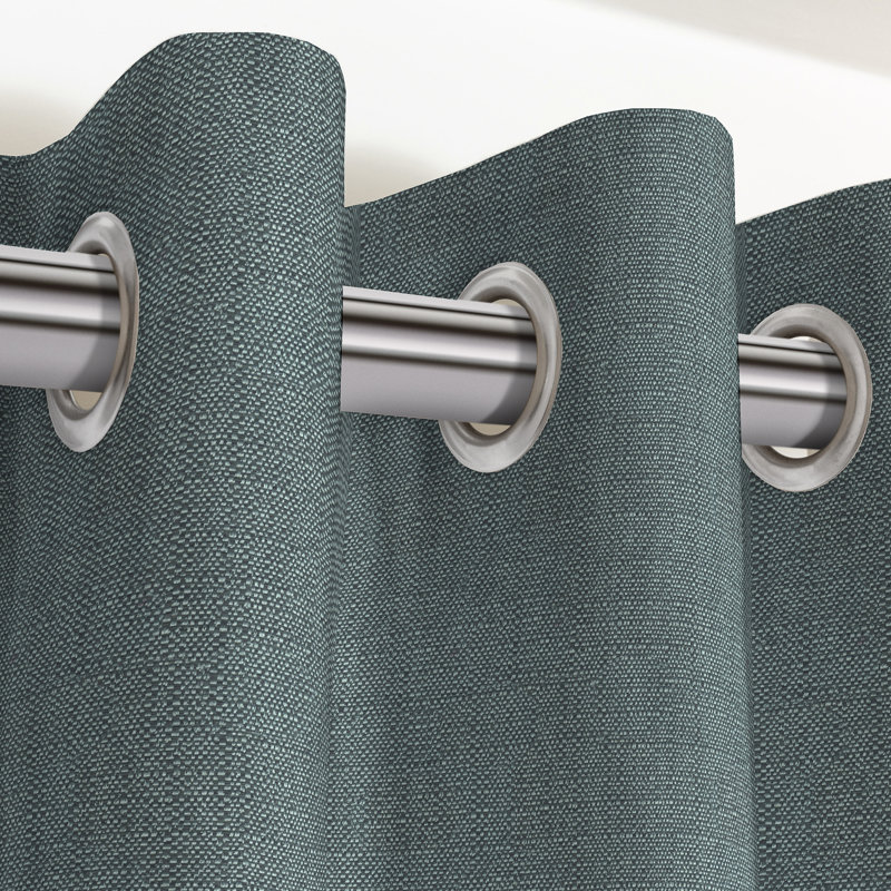 Calijah Blackout Curtain Pair, Width 228 x Drop 182cm, Denim Blue