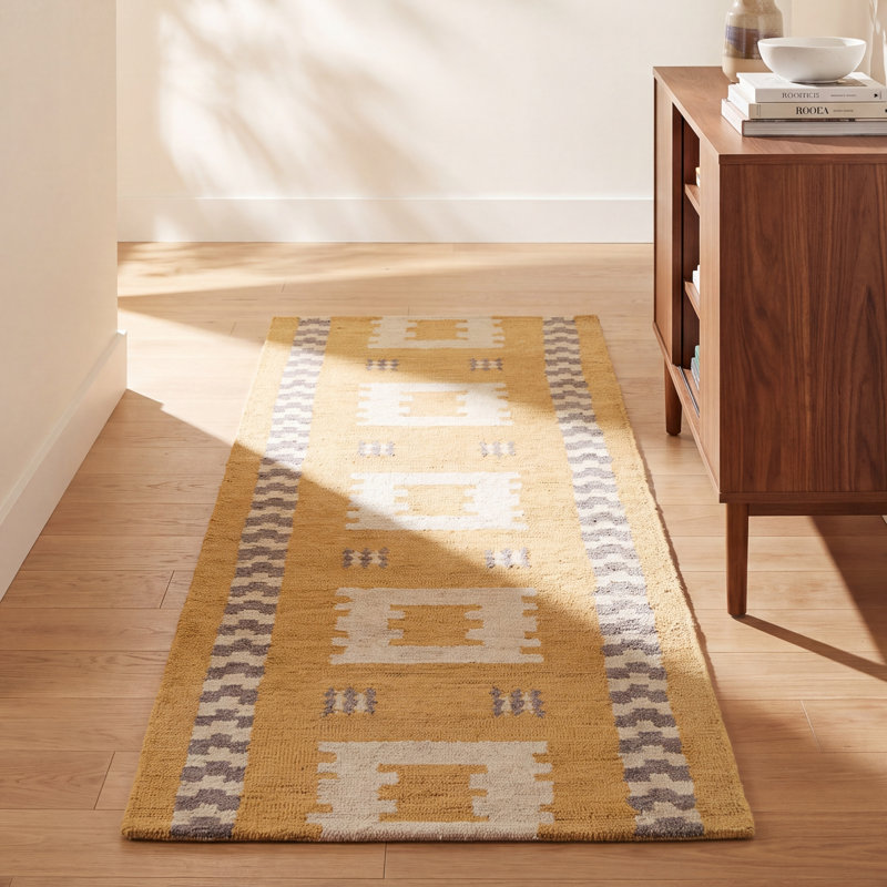 Rectangle Elsey Wool Area Rug, Runner 2'6" x 8'