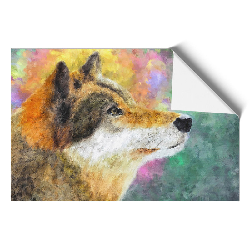 Abstract Wolf Painting - Frameless Print, 42cm H x 59cm W x 0.1cm D