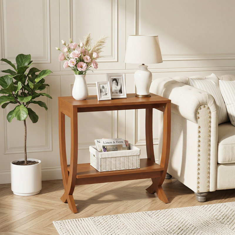 Solid Wood Pedestal Side Table Set, 1