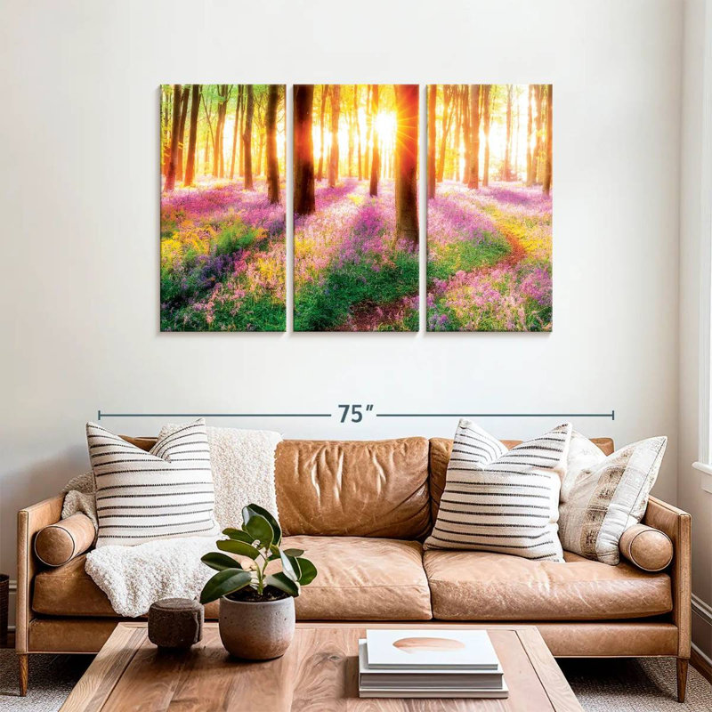 Harnek Sunlit Bluebell Forest, H 36 po x l 57 po