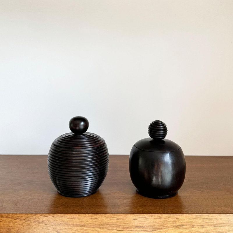 Ebony Wood Collection Wood Jar, Style Two