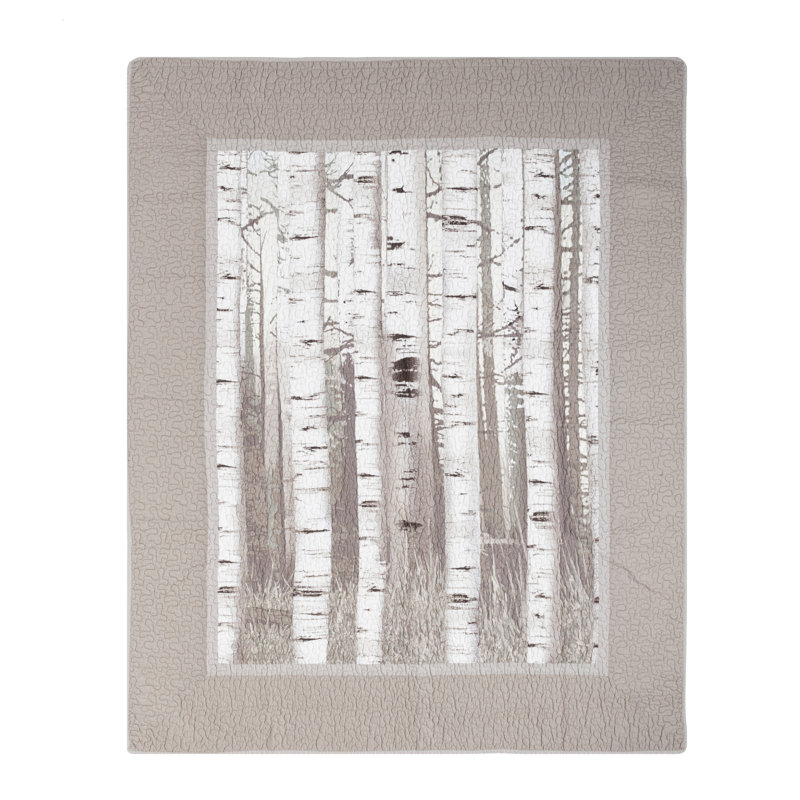 Birch Forest Quilted Throw Blanket