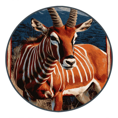 Washable Mountain Bongo Wildlife Area Rug