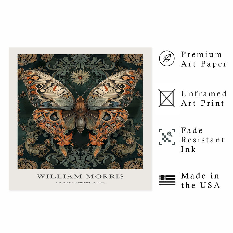 Animaux, reproduction d'art sans cadre William Morris, H 14 po x l 14 po
