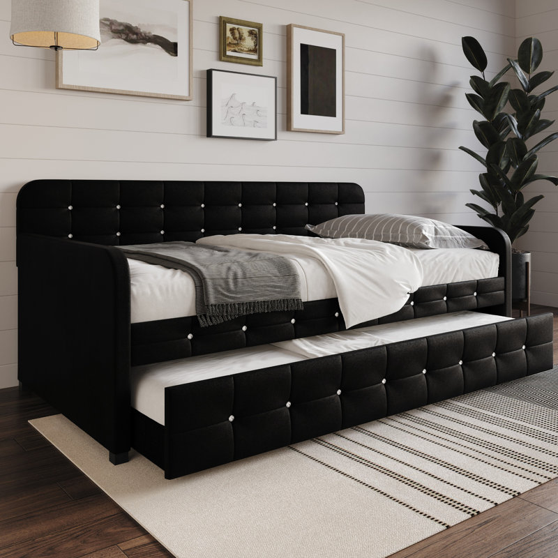 Giaimo Upholstered Twin Daybed, Black