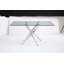 Table de salle à manger rectangulaire moderne en verre trempé avec structure en métal argenté, cuisine et table de salle à manger élégantes-2109454232-2109454231