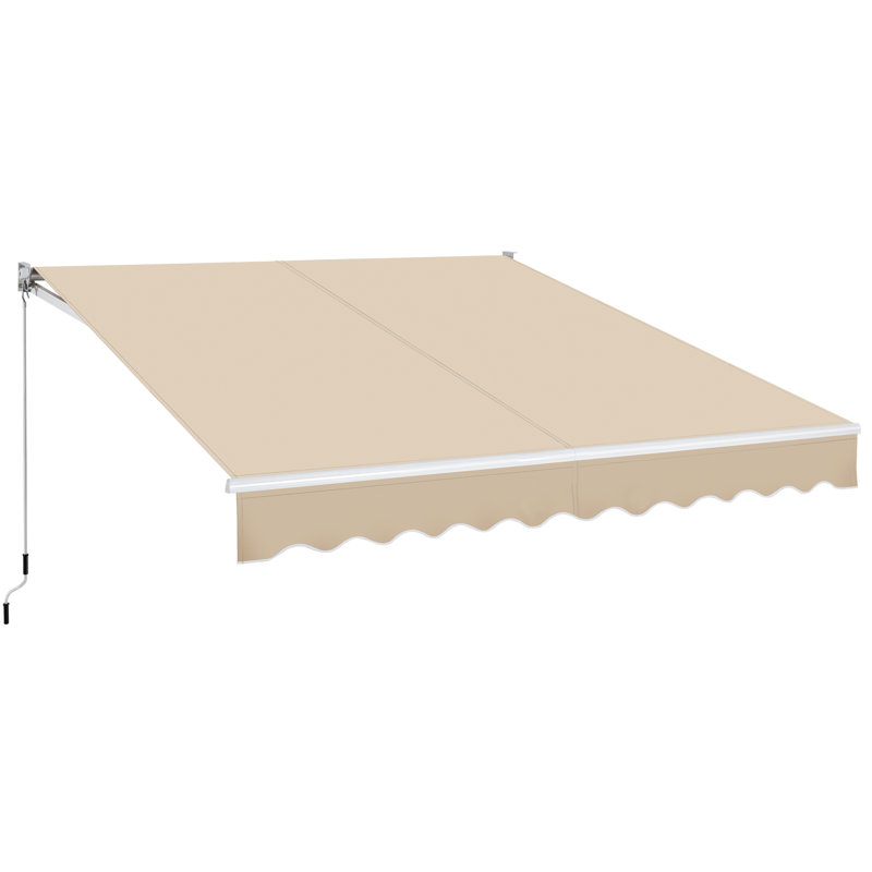 Auvent de terrasse taille rétractable manuel beige, H 59 po x l 116 po x P 95 po, Beige