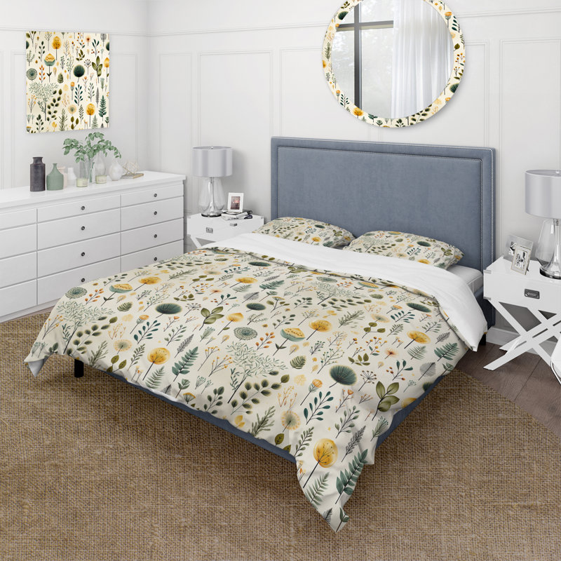 Ensemble de housse de couette Earthy Zen Garden I, Housse de couette pour grand lit et 2 taies décor