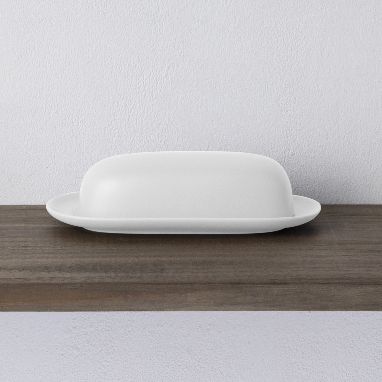 Noritake Colorwave Butter Dish, White, 8.5'' W X 2.25'' H