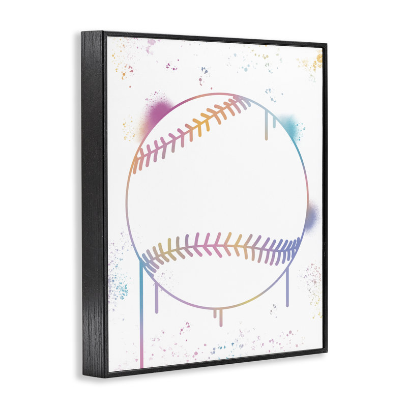 Estampe numérique de baseball Graffiti, design par Marcus Prime, H 14 po x l 11 po, Giclée encadrée noir minuit