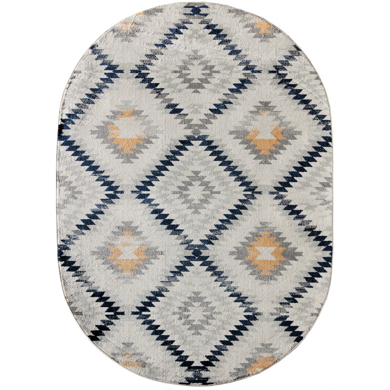 Tapis kilim tribal or Bodrum, Oval 8 pi x 10 pi