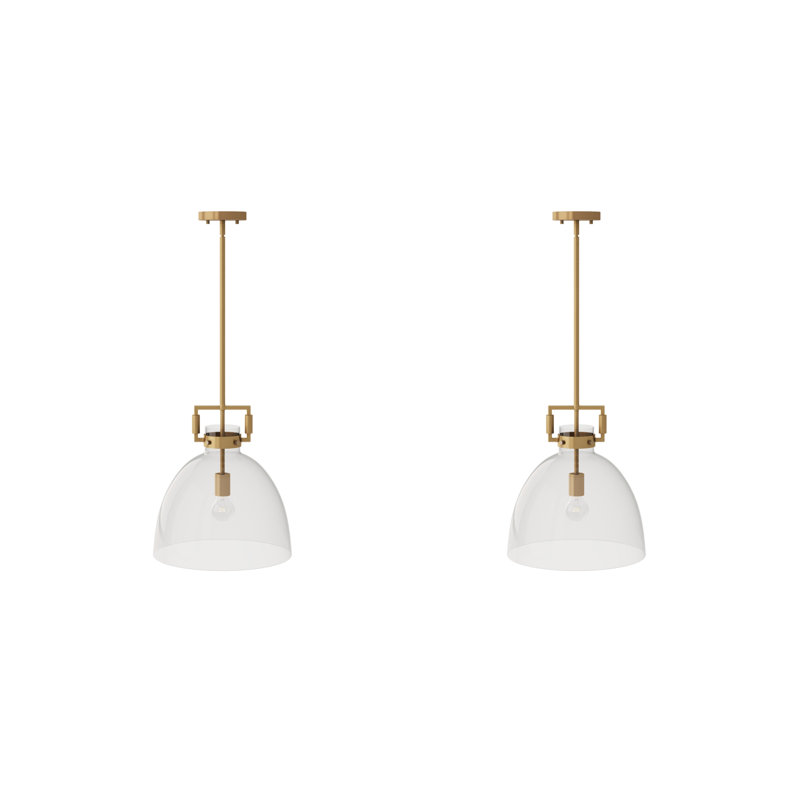 Luminaire suspendu géométrique simple à 1 lumière, Brun