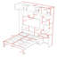 Lit escamotable avec bureau, armoire et tablettes Murphy-18413069-18413068