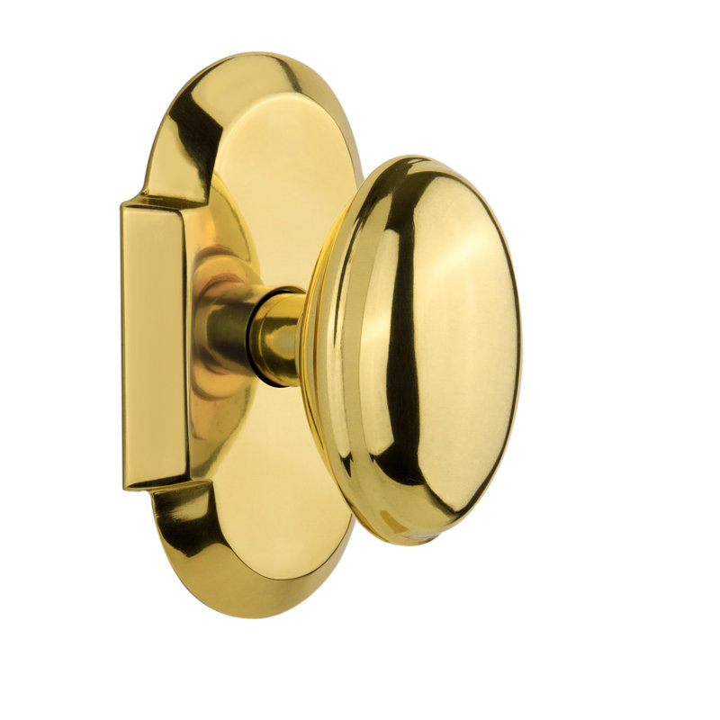 Cottage Plate with Homestead Door Knob, Polished Brass