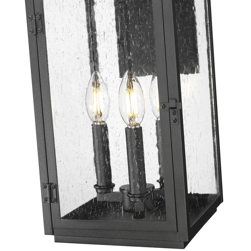 Kasey Sand Black Outdoor Wall Light, 3 Lights, 19.25" H x 8" W x 9.5" D