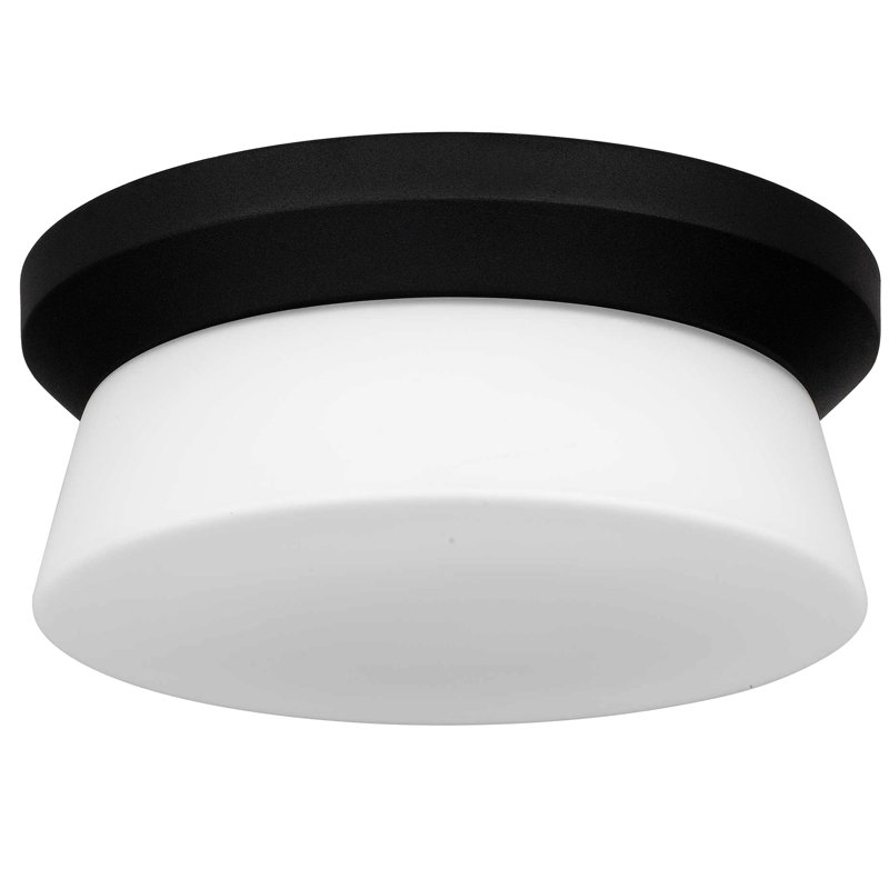 Plafonnier encastré noir intégré 11 pouces avec 1450 lumens 25W à haut rendement, 3 choix de température de couleur 3000K / 4000K 5000K, fonctionnalité à intensité variable, diffuseur en verre blanc gravé, intérieur