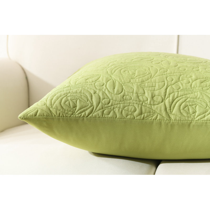 Green Microfiber Embroidered Euro Sham Covers 24x24