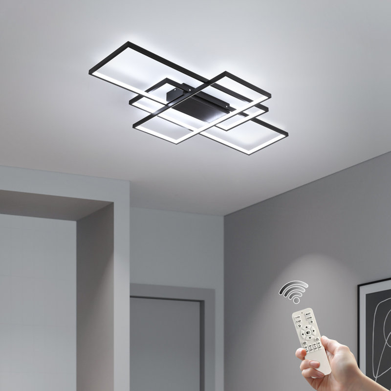Plafonnier encastré 3 lumières DEL Arlyn, Noir, H 2,3 po x l 43,3 po x P 25,5 po