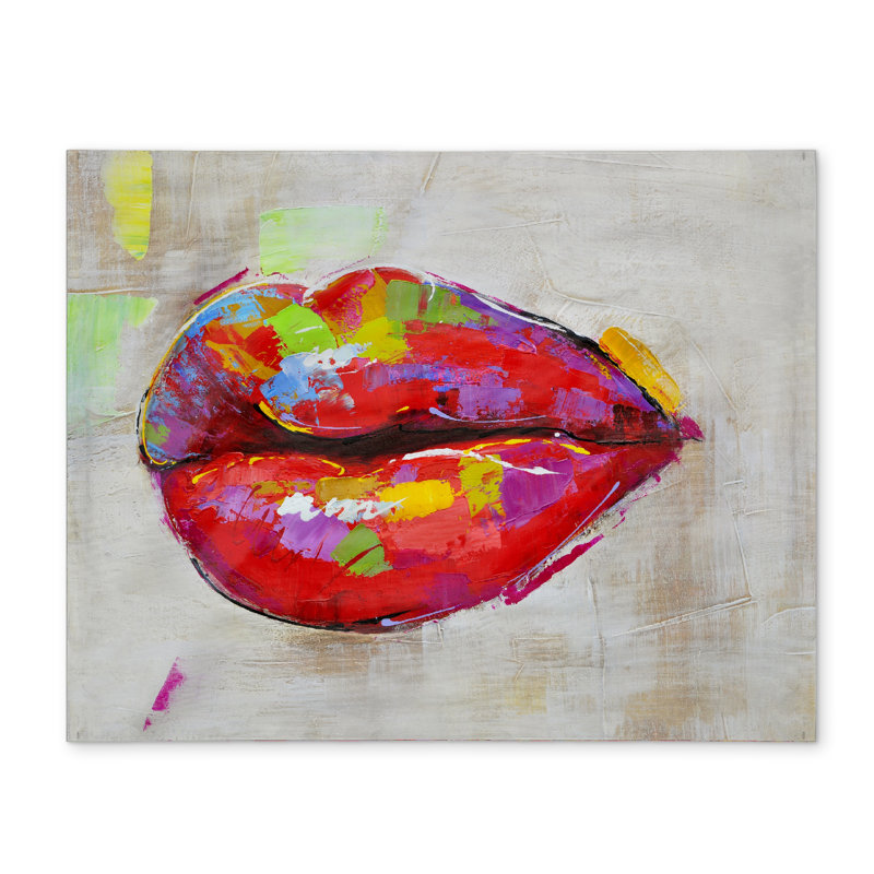 Colorful Lips Purple Polyester Placemat | Home Decor Mats