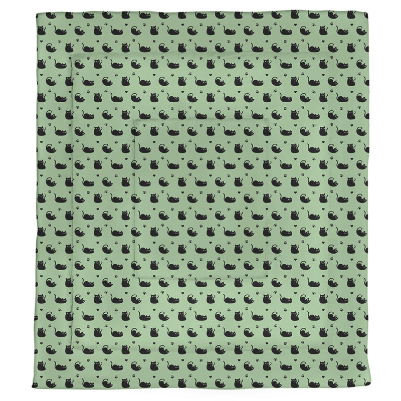 Katelyn Elizabeth Polyester Comforter, Twin Comforter, Green/Black