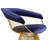 Pangea Home Modern Navy Velvet Upholstered Fern Arm/Accent Chair with Gold Metal Wire Base – Contemporary Lounge, Bedroom, or Dining Armchair-724854593-724854598