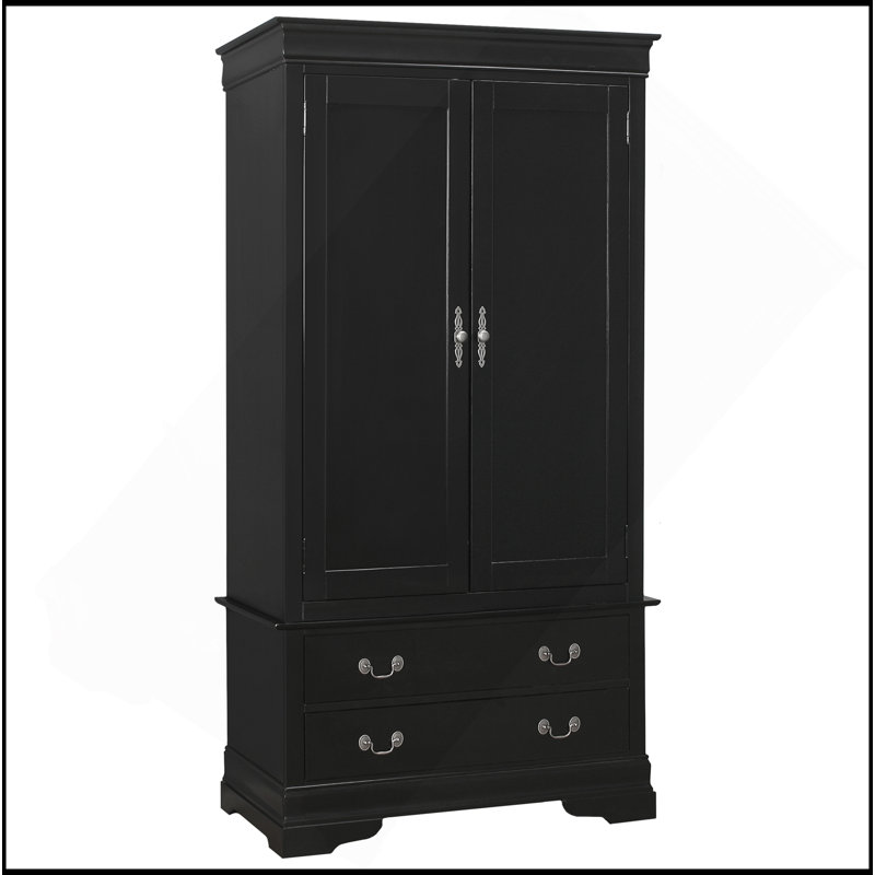 Armoire traditionnelle noire élégante, Noir