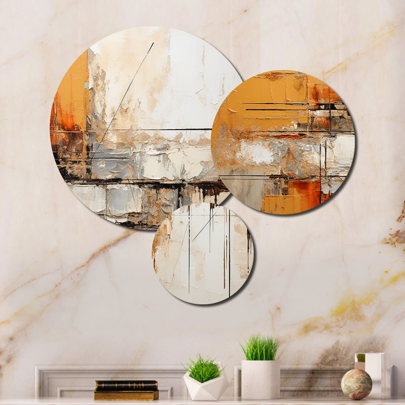 Ensemble de 3 décorations murales orange Impressions II