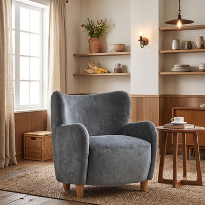 Velvet Wingback Chair