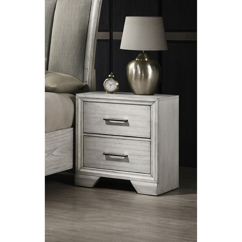 Armoire de chambre à coucher 2 tiroirs en bois massif 2