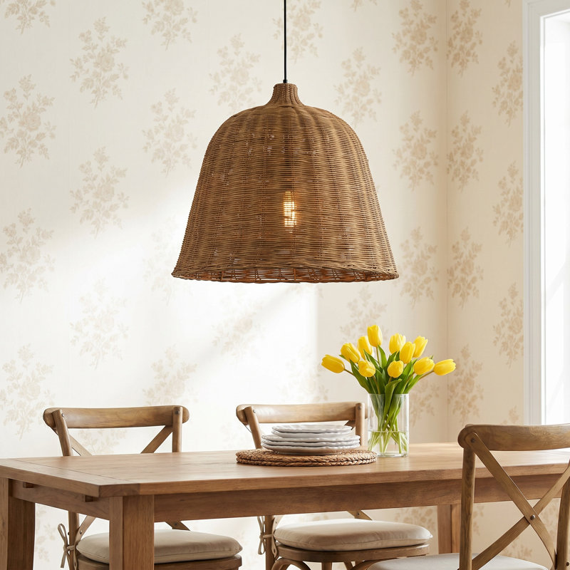 Webber Jonesborough 1 - Light Woven Rattan Dome Pendant
