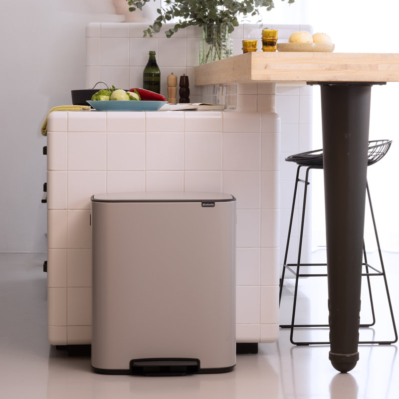Brabantia Bo 60 Litre Pedal Bin, Soft Grey