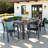 Appleby 6 - Person Acacia Solid Wood Patio Dining Set Rectangular Table