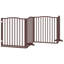 Archie & Oscar Dog Gate With Door Foldable 4 Panels Brown Oak 320 Cm Poplar Wood-41120708-41120710