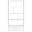 Étagère de rangement à 4 tablettes blanche ultrabrillante avec plateau supérieur et inférieur en verre courbé pour le rangement, servant de paravent dans les espaces de vie principaux, tiroir de bibliothèque de 68 pouces de hauteur, utilisé-120632338