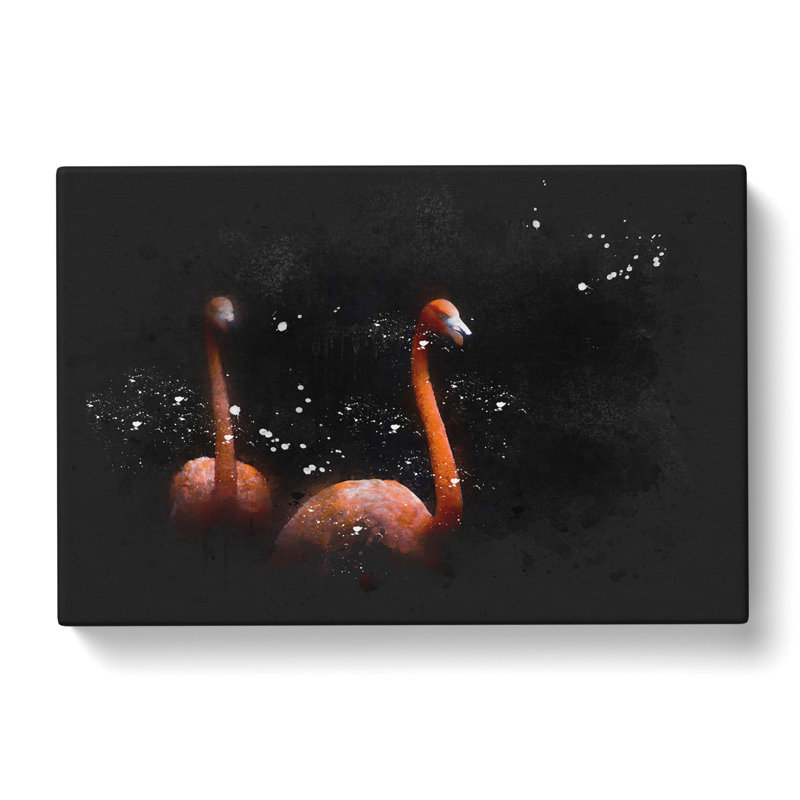 Pink Flamingos - Wrapped Canvas Painting, 35cm H x 50cm W x 3cm D