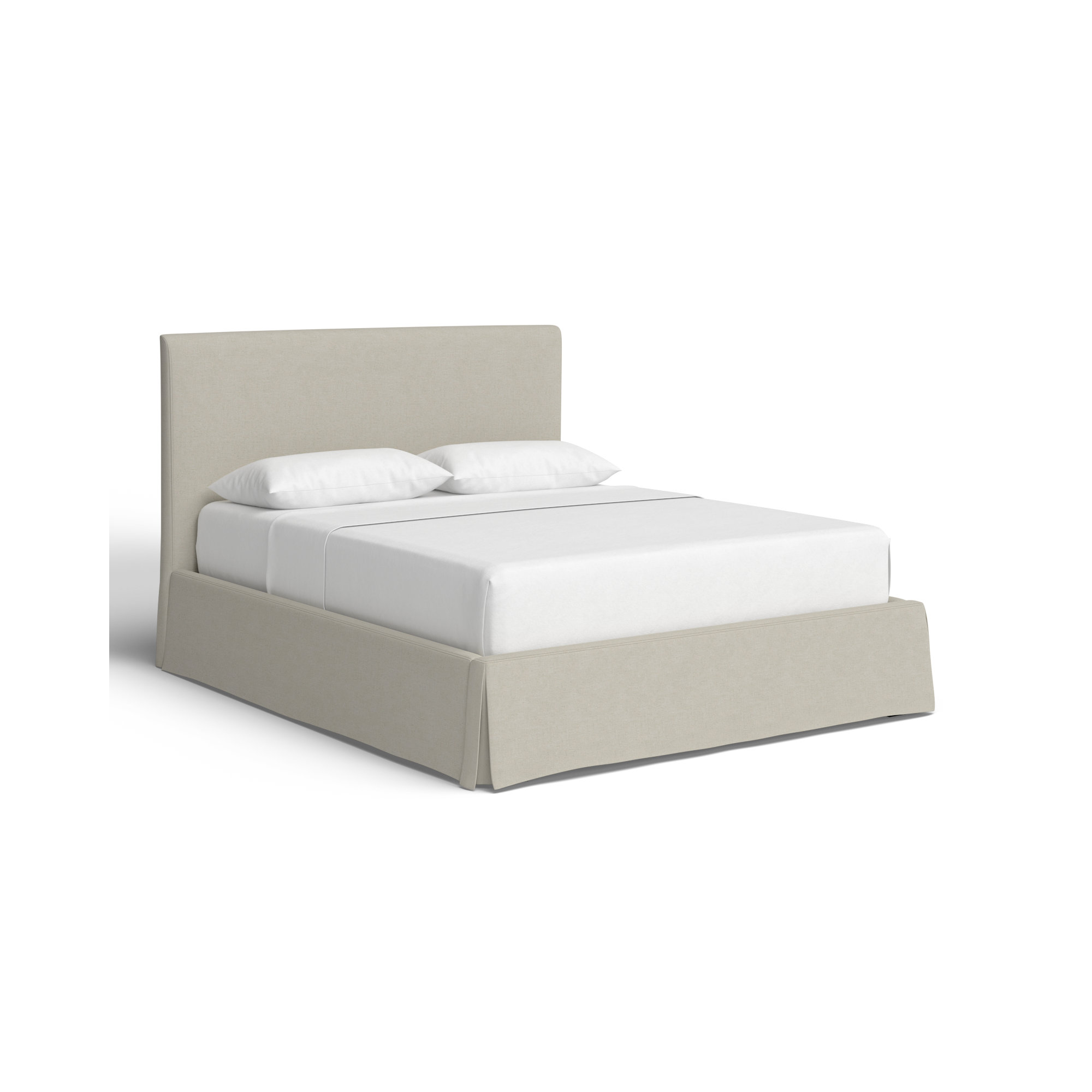 Daliya Upholstered Wingback Bed, Oatmeal, Queen