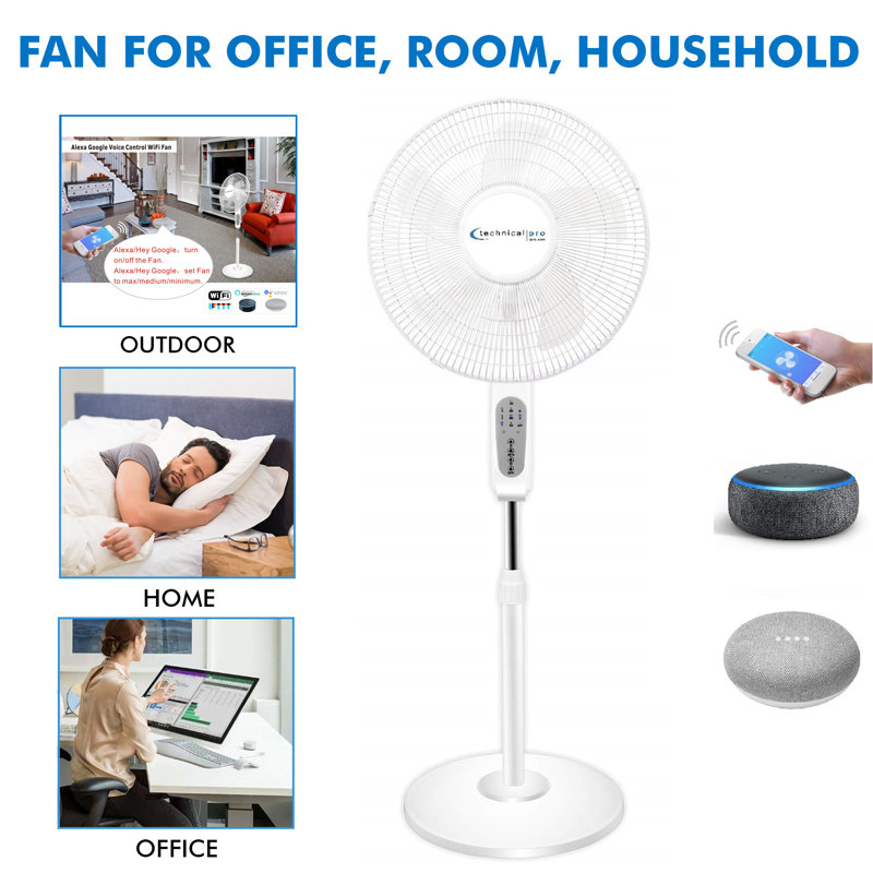 Ventilateur sur pied / technique sur pied 51,97 po Tech Pro, Blanc