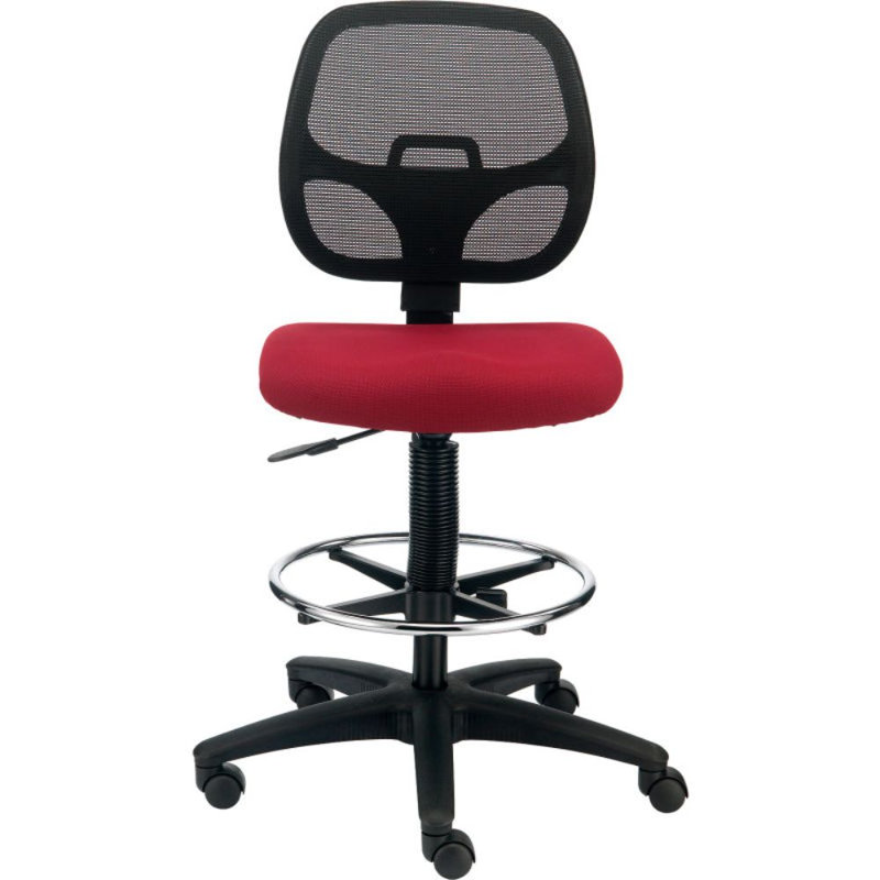 Tabouret de laboratoire à hauteur ajustable, Rouge